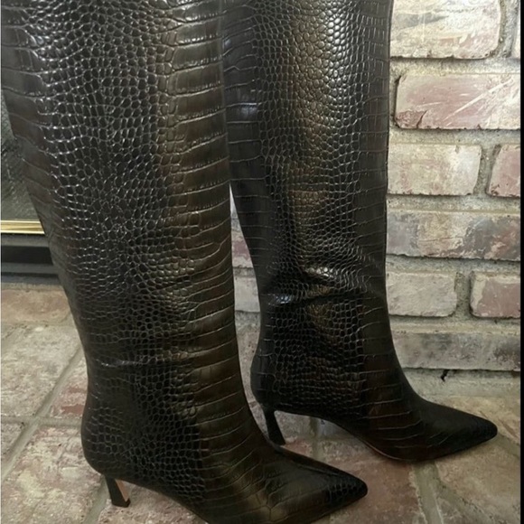 - Steve Madden lavan dark brown croc boots size 9.5 - Picture 4 of 13